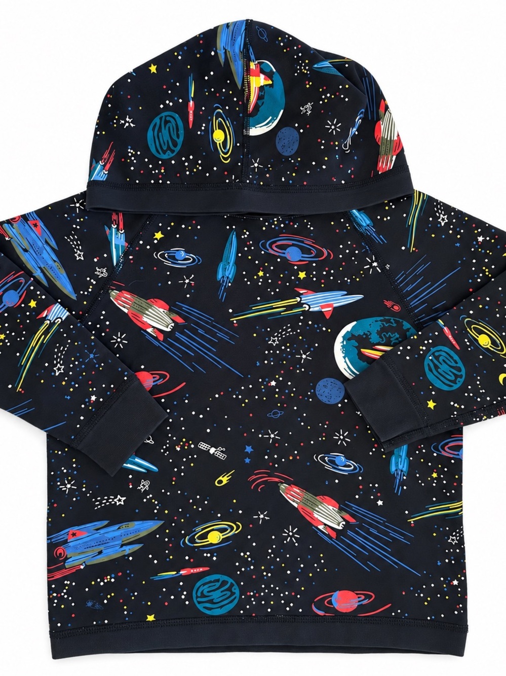 Hanna Andersson Size 4 Space Rocket Hoodie Pima Cotton Sibling Match Soft